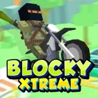 The 3D endless blocky-style racing game Blocky Xtreme is fun for all ages. As Blocky Xtreme, the player rides a motocross bike over tracks that are full of obstacles like ramps, boxes, rocks, and even flat ground.