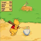 Are you good enough to be the star thrower in a baseball game? Take part in the Winnie Home Run Derby and discover your luck! Winnie is renowned for being a kind bear who likes to eat honey and slumber